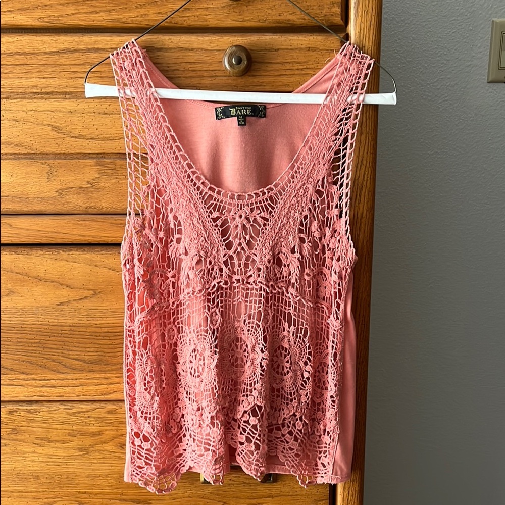 Pinkish/peach crochet top